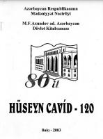 Hüseyn Cavidin anadan olmasının 120 illiyi və kitabxanaların vəzifələri: Metodik tövsiyələr
